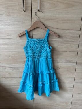 Rare Editions Turquoise Lace Bodice Tiered Sundress